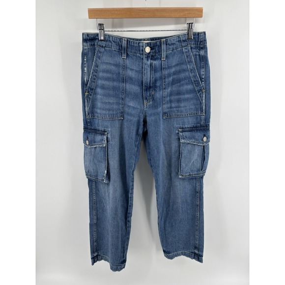 AMO Denim - NWOT AMO Maggie Jeans Sz 27 (Meas 30") Carpenter Crop MSRP $310 Cottagecore